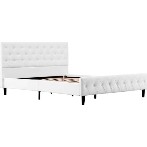 Full/ Twin Sizes Button Decoration PU Iron Bed Sleeping Bed for Bed Room Bedroom Furniture