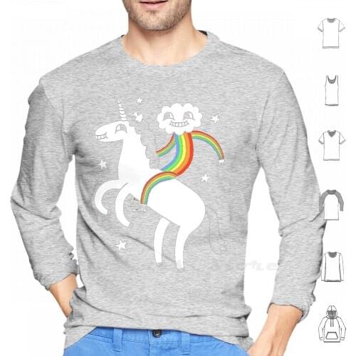 Unicorn & Rainbow Boy Hoodies Long Sleeve Unicorn Unicorns Rainbow Rainbows Cute Funny Horse Magic