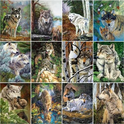 Evershine 5D DIY Full Square Diamond Painting Wolf Picture Of Rhinestone Diamond Embroidery Sale Mosaic Animal Home Decor Gift