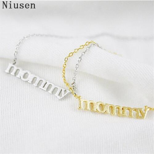 Hot Sale Mom Jewelry Mommy Letter Pendant Necklace Stainless Steel Simple Choker For the Mothers' Day Gift
