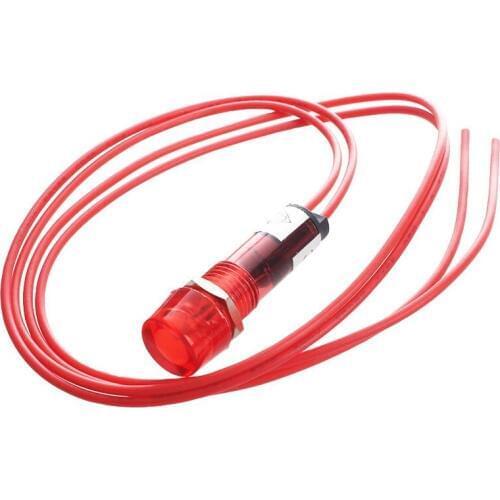 Hot Neon Indicator Pilot Signal Lamp Red Light AC 250V w2 Wires