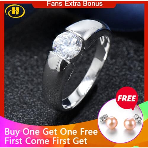 Hutang fine 925 sterling silver ring 1.0ct aaaaa cubic zirconia CZ rings for women engagement wedding bridal jewelry 2018 new