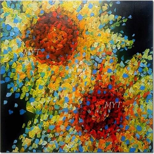 Pure Handmade Sunflower Oil Painting Picture Wall Art Unframed Flowers Artwork Unframed Paintings Interior Decorative Items