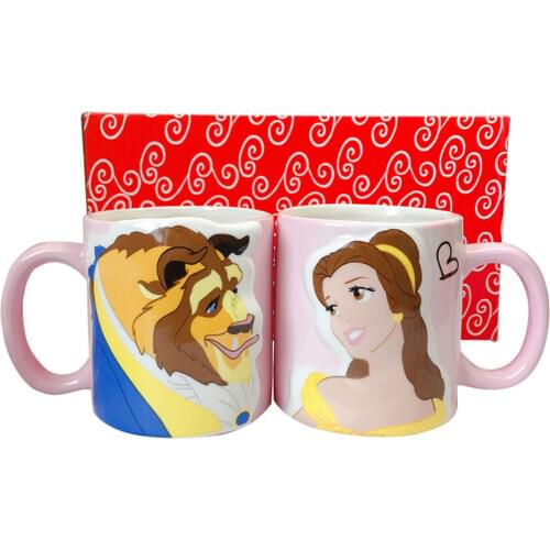 Beauty and the beast lovers coffee mug ceramic cups and mugs creative drinkware cute mug Lovers' coffee cup