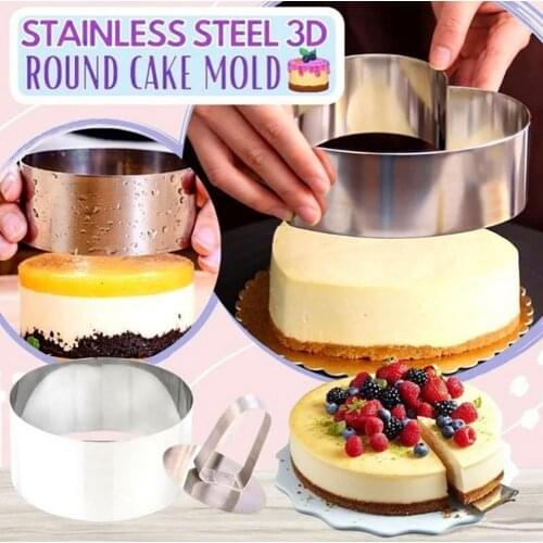 Ring Baking Tool Kitchen Cake Mold Baking Pan Mold Cake Mold Adjustable Non-stick Stainless Steel Mini Baking Ring Mold for Home