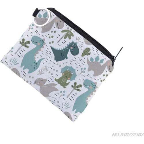 Unisex Cartoon Dinosaur Pattern Coin Card Key Ring Wallet Pouch Mini Purse Zipper Small Change Bag N27 20 Dropshipping