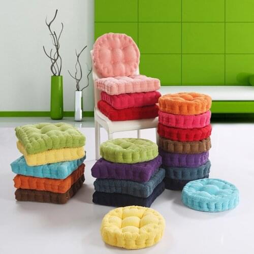 Round Office Chair Pad for Home Chair Seat Cushion Soft Office Plush Cushion Solid Color Tatami Mats