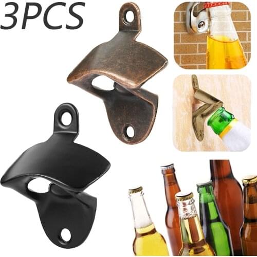 Kitchen Gadgets Bottle Opener Wall Mounted Vintage Retro Alloy Hanging Open Beer Tools Four Colors Available Bar Accessories