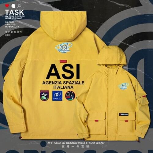 Italian Space Agency ASI men jacket hooded new jackets printed casual chaquetas hombre long sleeve fashion coat autumn clothes