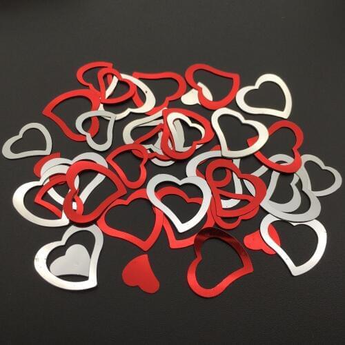 HOT ! 30g 13mm Wholesale Hollow Heat Loose Sequin Paillette Crafts Sewing ,Women Kids Diy Garment Accessories Red & Silver