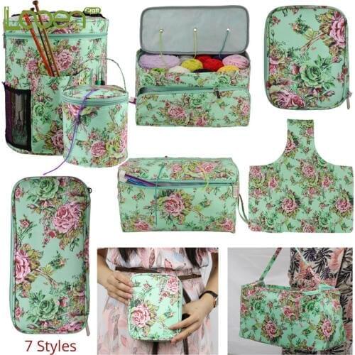 Looen 7 Styles Empty Yarn Storage Bag Set For Crochet Hook And Knitting Needles Crochet Bag Sewing Accessories Knitting Bag