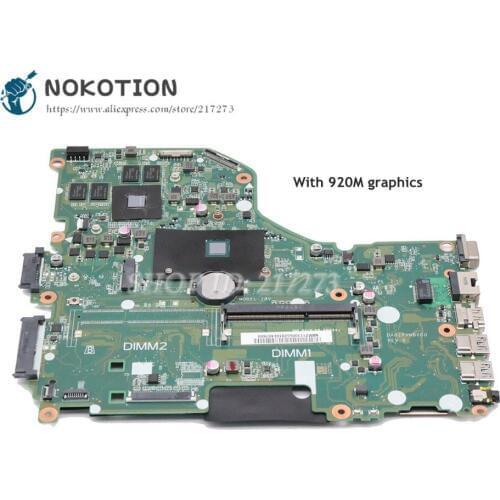 NOKOTION Laptop Motherboard For Acer asipre E5-532 E5-532G DA0ZRVMB6D0 NBMZ111005 NB.MZ111.005 SR29F N3150 CPU 920M Graphics