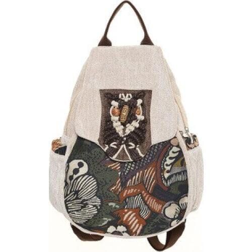 Fashion national string appliques women shopping Casual backpacks!Hot prints lady zipper&hasp backrack All-match canvas backruck