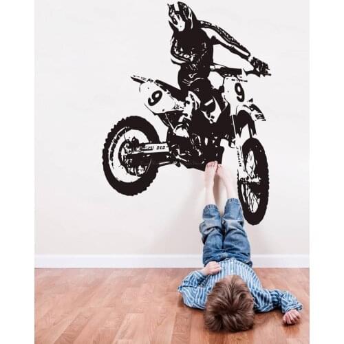 Motocross Motorcycle Racing Vinyl Wall Sticker Competitive Motorcycle Racing Home Kids Room Youth Office Art Deco Sticker Gift
