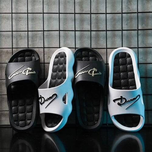 Mens Slippers PVC Material Breathable Sweat-proof Lightweight Women Sandals Durable Wear-resistant Household Bathroom Slippers