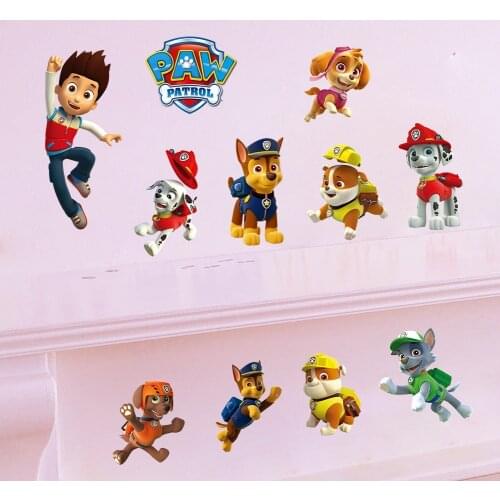 Paw Patrol Sticker Anime Figure Chase Wall Stickers Children Bedroom Kindergarten Wallpaper Deco PVC DIY Stickers For Boys Girls