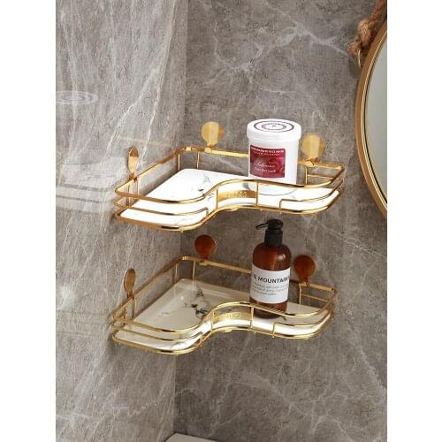 Punch-free Bathroom Toilet Triangle Shelf Corner Wall Wall Hanging Vanity Toilet Bathroom Accessories Storage Rack Shelves