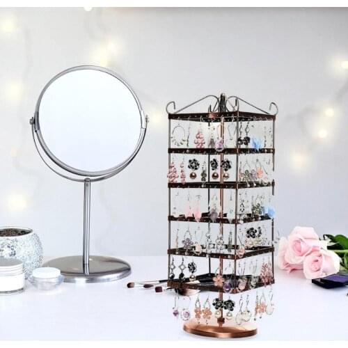 288 Holes 6-layerEarrings Organizer Jewelry Holder Necklace Bracelet Rack Rotatable Earrings Necklace Jewelry Display Rack