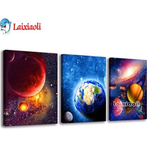 Outer space canvas universe poster Round diamond mosaic 5d Abstract Painting embroidery Decoration Home diamond painting sale
