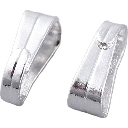 Stainless Steel Silver Color Pendant Clips Pinch Bail Clasps Buckle Charm Necklace Hook Connector Snap on Bails Jewelry Making