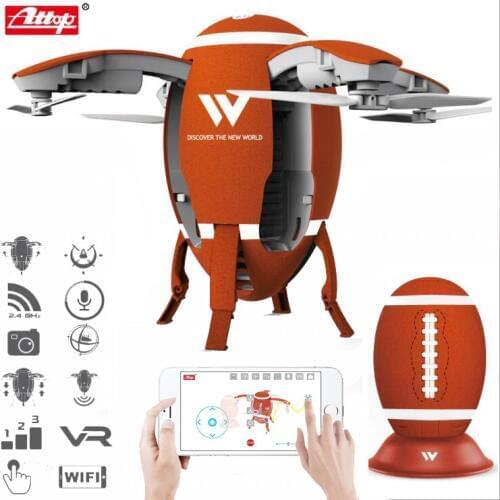 Attop W5 2.4GHz Foldable Flying Egg Drone WIFI FPV Foldable Selfie Drone RC Quadcopter with 0.3MP Camera Altitude Hold 3D Flips