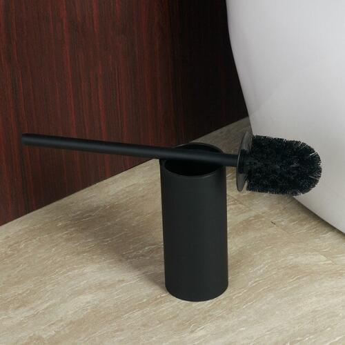 Black Toilet Brush Set Cleaning Cup With Base Free Installation Standing Style Bathroom Hardware Sanitary products w85