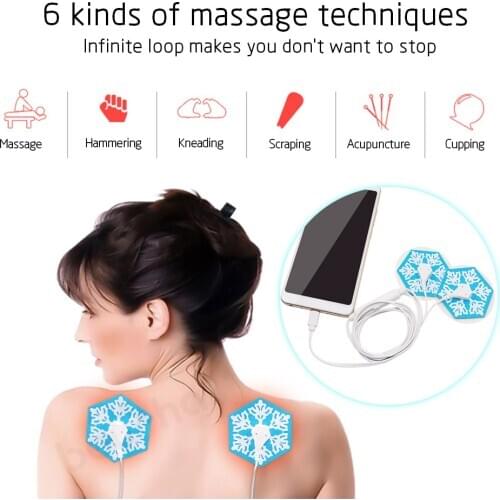 Muscle Stimulator Back Neck Tens Physiotherapy Machine Body Massager Electric Massage Pads Phone Connection Acupuncture Therapy
