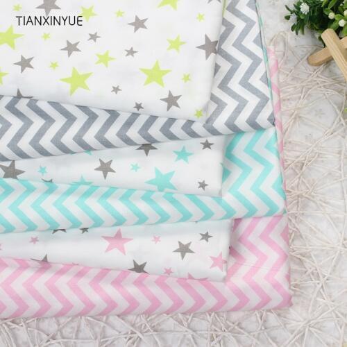 TIANXINYUE 6pcs/lot wave Star Cotton Fabric Patchwork DIY Quilting Sewing Fat Quarters Bundle Tissue Telas Tilda Needlework