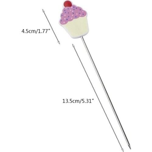 Cake Tester Probe Stainless Steel Cute Cupcake Shape Skewer Tester for Cupcake Muffin Pancake Baking Bread Tool