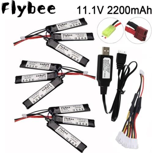 Water Gun Lipo Battery Split connection 11.1V 2200mAh 40C with Tamiya Plug for Airsoft BB Air Pistol Electric Toys Gun RC Parts
