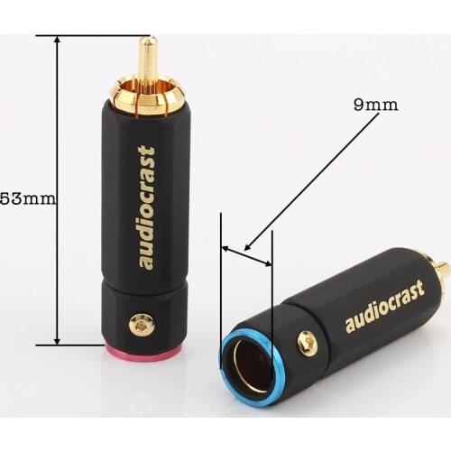 8pcs Palic High Quality Gold Plated RCA Plug Lock Collect Solder A/V Connector