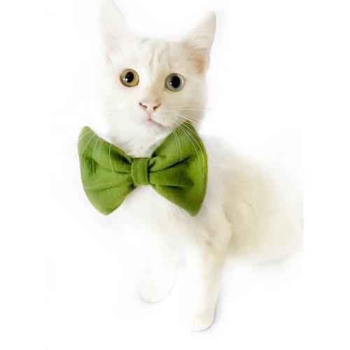 Green Fluff Cat Bowtie Bow for Cats, Cat Costume, Cat Fashion, Cat Clothes