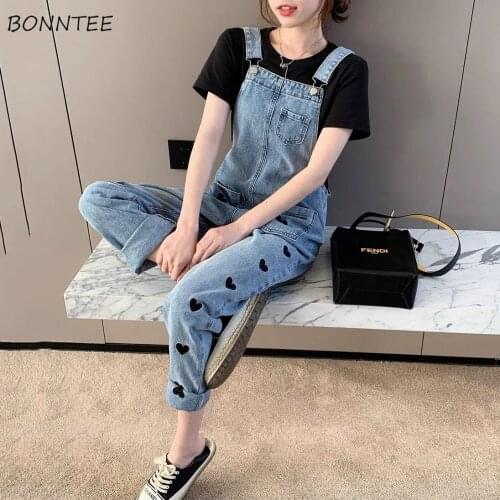 Jumpsuits Women Pockets Design Simple All Match Ulzzang Streetwear Summer Ladies Popular College 2021 Fashion Leisure Cartoon