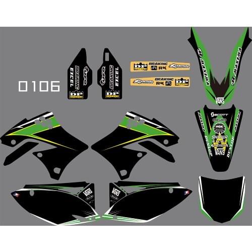 0106 motorcycle Team Graphic & Backgrounds Decal Stiker Kits for Kawasaki KX450F KXF450 2009-2011