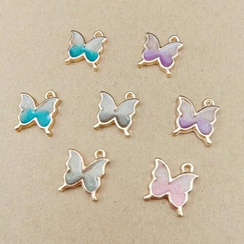10pcs 12x16mm butterfly charm enamel charm for jewelry making fashion charm earring pendant pretty butterfly