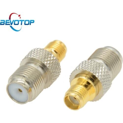 10 PCS/lot SMA Female Jack to F Type Female Jack Straight RF Coaxial Adapter F Connector To SMA Convertor Gold Tone