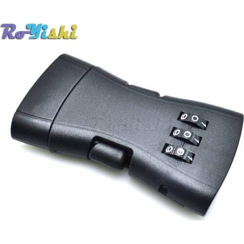 10pcs/pack 1-49/64" Webbing Plastic Password Safety Detach Buckle for Travel Luggage Backpack Black