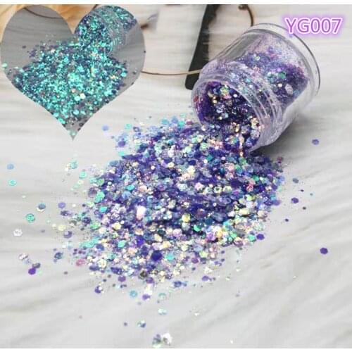 200g/BAG Candy Glow in THE Dark ChunKy Glitter God For Professional Supplies Luminous 0.4-3MM Bulk FlashNail HoloGlitter 2021New