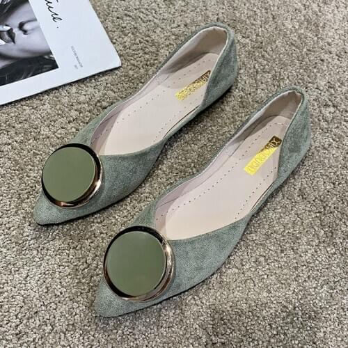 2020 Leather Flat Shoes pointed toe With low Woman Loafers Spring Casual Shoes Women Flats Women Shoes Zapatillas Mujer W33-35
