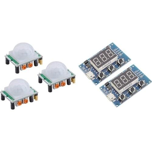 3Pcs HC-SR501 PIR Motion Sensor Detector Module With 2 Channel PWM Square Wave Pulse Signal Generator