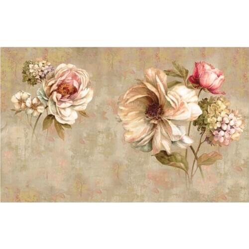 3d stereoscopic wallpaper Retro oil painting flower European background wall abstract oil painting abstract oil painting