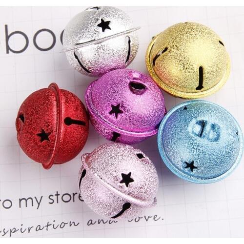 6Pcs 40mm Colorful Five-point Star Matte Iron Bells Christmas Jingle Bells Pendant Handmade Party DIY Crafts Accessories
