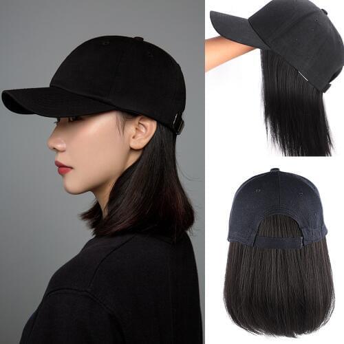 ONYX 8inch Short Baseball Cap Hair Wig Synthetic BOB Wig Hair Naturally Connect Adjustable Cap Wig For Women Outdoors