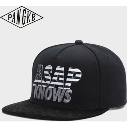 PANGKB Brand ASAP KNOWS CAP black fashion hip hop snapback hat for men women adult outdoor casual sun baseball cap bone
