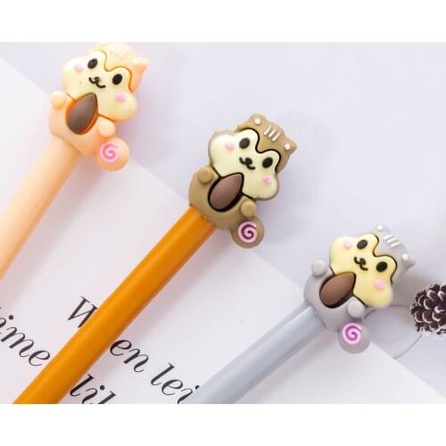 36 Pcs/Lot Cute Squirrel Gel Ink Pen 0.5mm Ballpoint Black Color Pens Novelty Stationery Gift Office School Supplies Wholesale