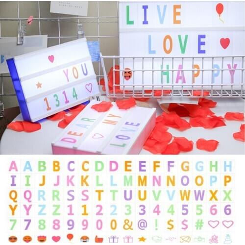 1 Set 96pcs Colorful Black Letter Cards for A4 A5 A6 light box