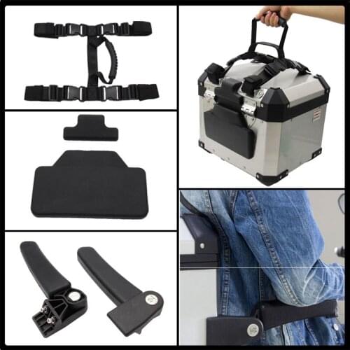 Box Passenger Armrests + Back Pad Rear Saddlebag + Aluminum Alloy Side Box Handle For BMW R1200GS F800gs F700GS ADV For YAMAHA