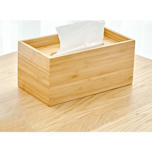 Pure Bamboo made brief tissue box Creative living room office Bamboo cover automatic sinking tissue box