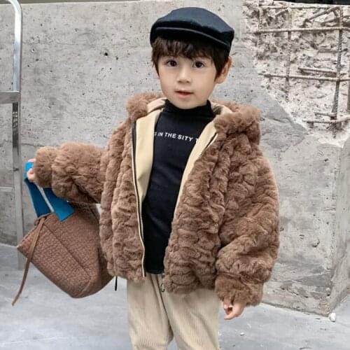 Autumn Winter Kids Boys and Girls New Fashion Solid Hooded Jacket Coats Children Clothing Zipper Thick Warm Wool Outerwear C187