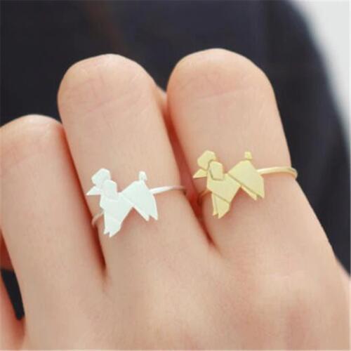 Fashion poodle rings plane geometry animals rings rings for women color